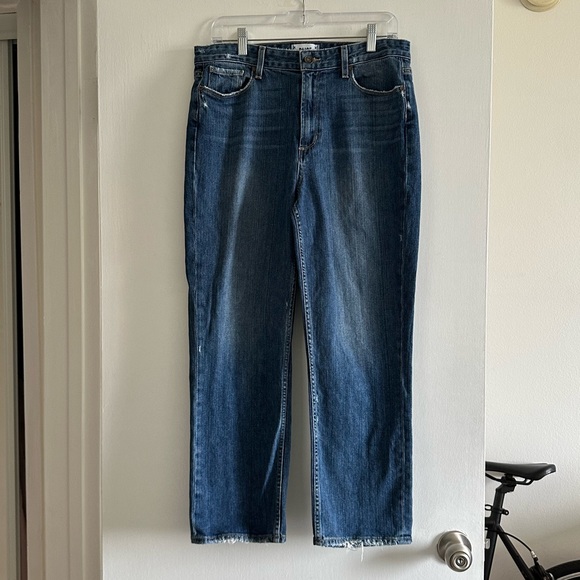 PAIGE Blue Denim High Rise Sarah Straight Lexington Designer Jeans Size 30 EUC - Picture 2 of 12